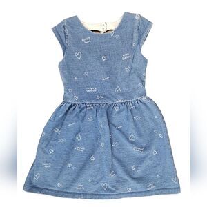Carters - Denim Look Knit Dress with Heart Cut Out Size 5T